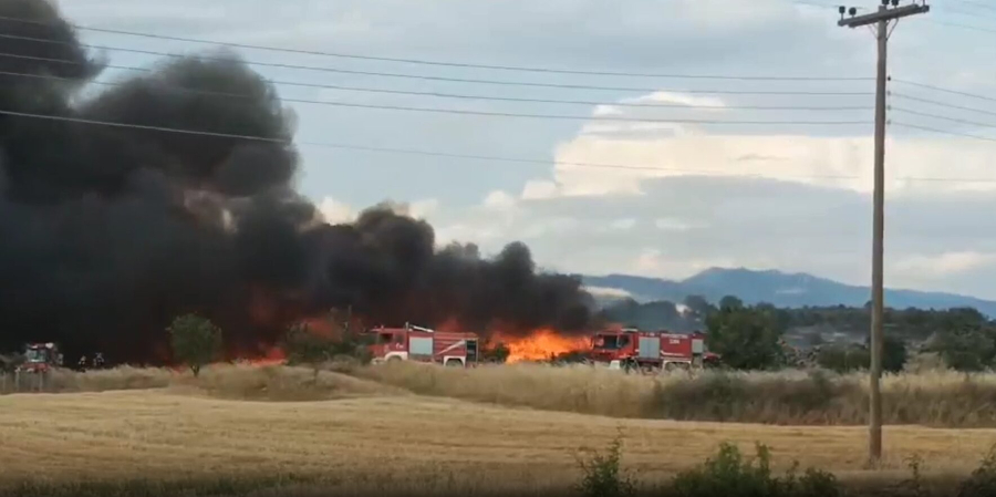 Φωτιά σε εργοστάσιο ανακύκλωσης στις Σέρρες