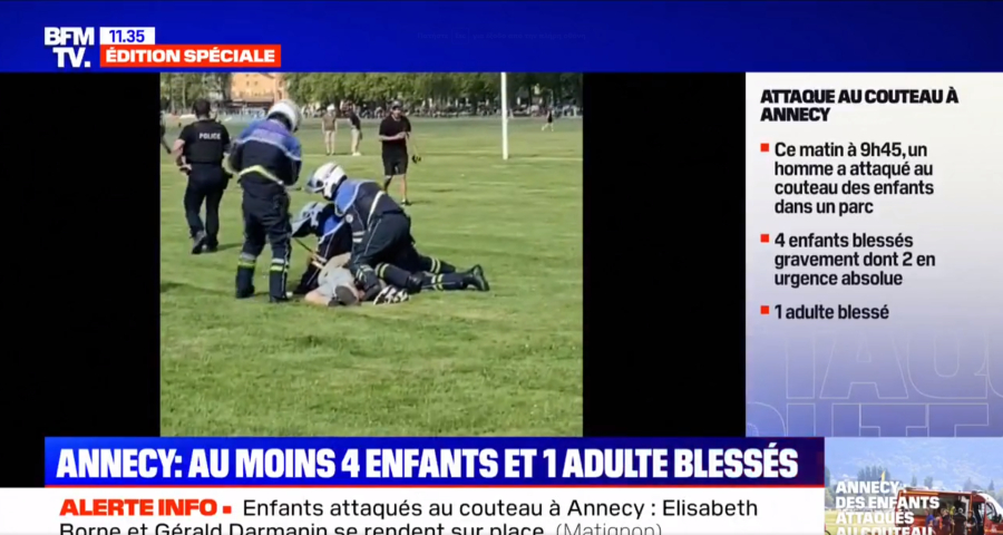 Η στιγμή της σύλληψης του άνδρα που επιτέθηκε με μαχαίρι σε παιδική χαρά της Γαλλίας (βίντεο)