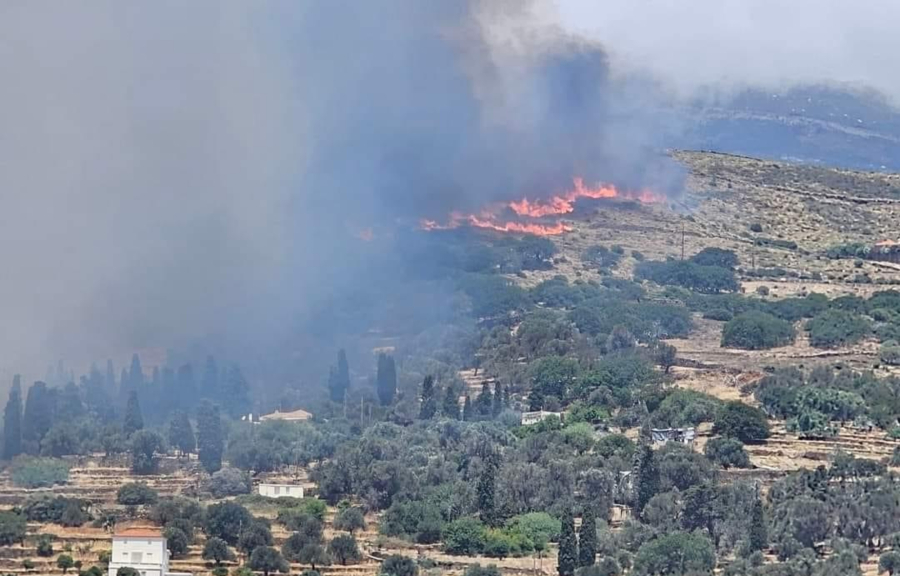 Φωτιά στην Άνδρο - Ήχησε το 112