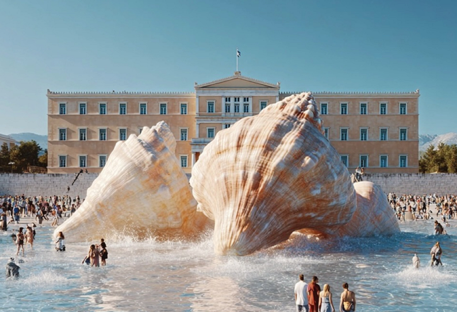 Η ομορφότερη παραλία της Αττικής «είναι» στο Σύνταγμα - Γεμάτη τεράστια κοχύλια (Εικόνες)